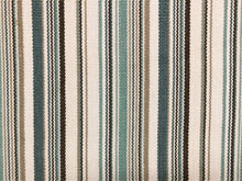 Load image into Gallery viewer, 1/2 Yards of Schumacher Malibu Stripe Nautical Aqua Seafoam Teal Aqua Beige Brown Cream Water Resistant Upholstery Fabric