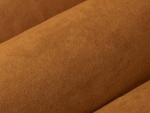 Load image into Gallery viewer, Caramel Orange Black Sage Faux Suede Drapery Fabric