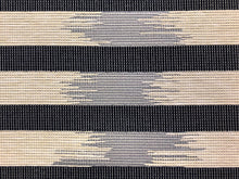 Load image into Gallery viewer, Christopher Farr Capri Azzurro Navy Blue Off White Beige Abstract Stripe Nautical Upholstery Fabric