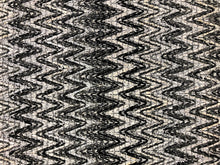 Load image into Gallery viewer, Designer Woven Chevron Geometric Black Gray Charcoal Beige Upholstery Fabric