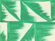 Load image into Gallery viewer, Dedar Milano Fresco 001 Malachite Hand Painted Leaves Geometric Abstract Emerald Green Off White Drapery Fabric