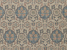 Load image into Gallery viewer, Grey Navy Blue Rusty Red Floral Moorish Medallion Upholstery Drapery Fabric
