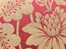 Load image into Gallery viewer, Lee Jofa Hanbury Weave Red Gold Beige Contemporary Floral Jacobean Botanical Damask Upholstery Drapery Fabric