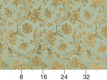 Load image into Gallery viewer, Heavy Duty Floral Seafoam Blue Beige Green Upholstery Drapery Fabric