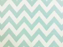 Load image into Gallery viewer, Designer Seafoam Aqua Cream Geometric Chevron Upholstery Drapery Fabric