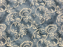 Load image into Gallery viewer, C&amp;C Milano Spring Ocean Linen Floral French Blue Cream Upholstery Drapery Fabric