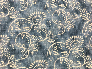 C&C Milano Spring Ocean Linen Floral French Blue Cream Upholstery Drapery Fabric