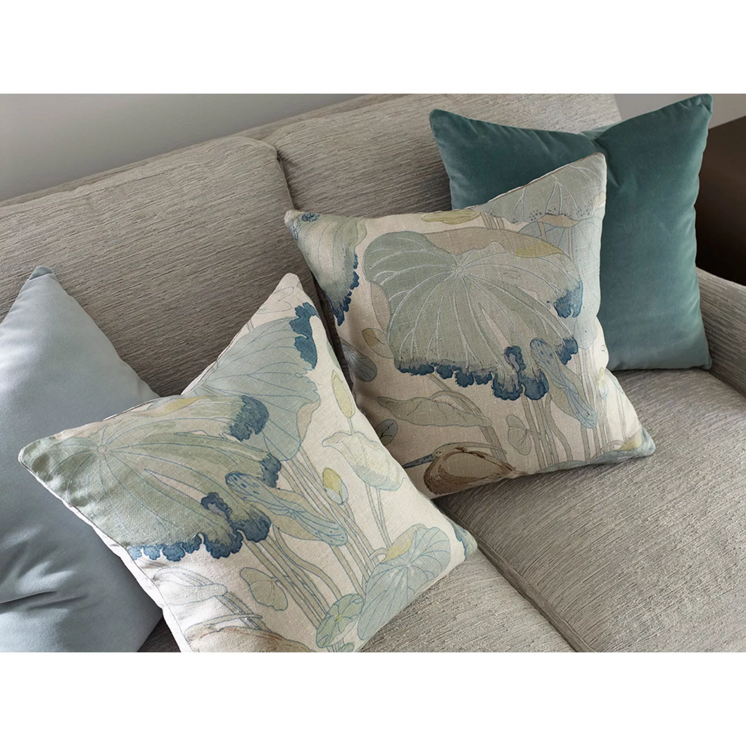 Lee Jofa Nympheus Twill Fabric / Frost/Sea