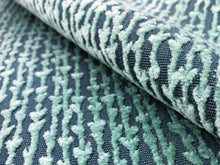 Load image into Gallery viewer, Designer Water &amp; Stain Resistant Teal Green Botanical Abstract Cut Velvet Upholstery Fabric