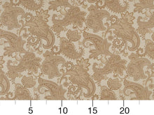Load image into Gallery viewer, Champagne Beige Damask Paisley Upholstery Drapery Fabric