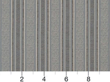 Load image into Gallery viewer, French Blue Grey Silver Stripe Upholstery Drapery Fabric