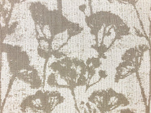 Load image into Gallery viewer, Designer Water &amp; Stain Resistant Indoor Outdoor Botanical Floral Neutral Taupe Beige Upholstery Drapery Fabric WHS 5162