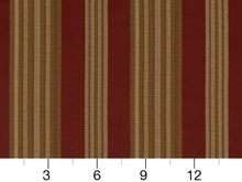 Load image into Gallery viewer, Heavy Duty Stripe Burgundy Red Ivory Gold Upholstery Drapery Fabric