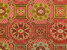 Load image into Gallery viewer, Discontinued Schumacher Cloisonne Weave Red Mustard Gold Chinoiserie Asian Cotton Silk Upholstery Drapery Fabric WHS 5197