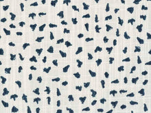 Load image into Gallery viewer, Off White Navy Blue Animal Pattern Cotton Drapery Fabric