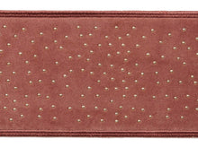 Load image into Gallery viewer, 3" Wide Gold Beaded Velvet Antique Rose Seafoam Sage Green Mauve Drapery Tape Trim