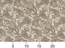 Load image into Gallery viewer, Silver Grey Brown Damask Paisley Upholstery Drapery Fabric