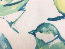 Load image into Gallery viewer, Richloom Birdwatcher Turquoise Bird Print Blue Mint Green Ivory Upholstery Drapery Fabric