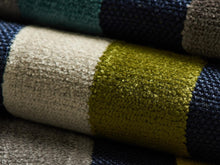 Load image into Gallery viewer, Teal Navy Blue Grey Green Lime Beige Geometric Check Velvet Upholstery Fabric