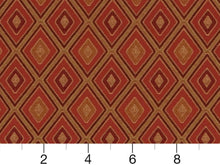 Load image into Gallery viewer, Heavy Duty Geometric Diamond Red Burgundy Beige Gold Upholstery Drapery Fabric