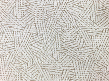 Load image into Gallery viewer, Designer Indoor Outdoor Water &amp; Stain Resistant Abstract Geometric Taupe Off White Upholstery Drapery Fabric
