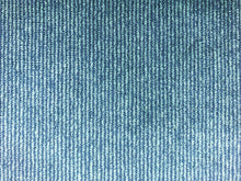 Load image into Gallery viewer, Designer Water &amp; Stain Resistant Teal Green Blue Stripe MCM Mid Century Modern Velvet Upholstery Fabric