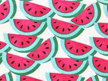 Load image into Gallery viewer, PKL Studio Watermelon Fuchsia Hot Pink Ivory Aqua Blue Green Cotton Upholstery Drapery Fabric