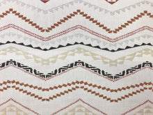 Load image into Gallery viewer, Indoor Outdoor Water &amp; Stain Resistant Southwestern Off White Beige Grey Charcoal Black Rusty Brown Geometric Upholstery Drapery Fabric