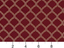 Load image into Gallery viewer, Burgundy Red Beige Trellis Diamond Upholstery Drapery Fabric