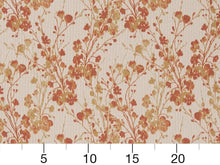 Load image into Gallery viewer, Heavy Duty Abstract Floral Tapestry Orange Coral Beige Ivory Upholstery Fabric