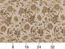 Load image into Gallery viewer, Heavy Duty Floral Beige Ivory Gold Brown Upholstery Drapery Fabric