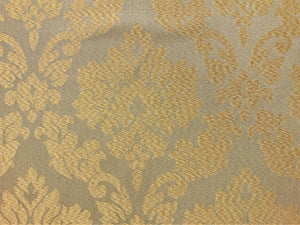 Old Gold Floral Damask Upholstery Drapery Fabric