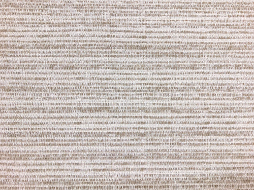 Perennials Crepe Du Jour White Sands Ivory Cream Chenille Stripe Outdoor Water Resistant Upholstery Fabric