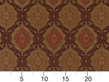 Load image into Gallery viewer, Heavy Duty Geometric Medallion Plum Purple Beige Green Red Upholstery Drapery Fabric
