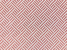 Load image into Gallery viewer, Robert Allen Beach Club Bk Rhubarb Rose Red Pink White Geometric Trellis Lattice Upholstery Fabric