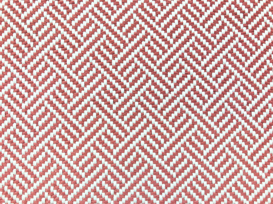 Robert Allen Beach Club Bk Rhubarb Rose Red Pink White Geometric Trellis Lattice Upholstery Fabric