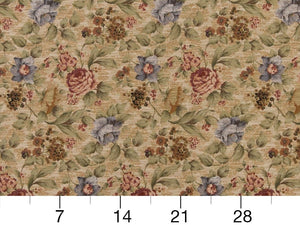 Heavy Duty Victorian Floral Tapestry Mauve Navy Blue Green Cream Upholstery Fabric