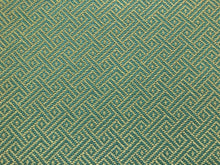 Load image into Gallery viewer, 29&quot; of Schumacher Picard Weave Aqua Designer Greek Key Geometric Upholstery Fabric