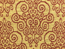 Load image into Gallery viewer, Beige Wheat Red Swirl Medallion Tapestry Water &amp; Stain Resistant Upholstery Fabric