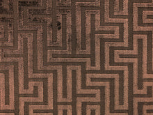 Load image into Gallery viewer, Kravet Comoda Belgian Chocolate Brown Geometric Greek Key Cut Velvet Upholstery Fabric