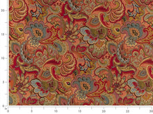 Load image into Gallery viewer, Heavy Duty Olive Green Red Teal Beige Paisley Upholstery Drapery Fabric