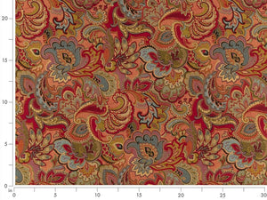 Heavy Duty Olive Green Red Teal Beige Paisley Upholstery Drapery Fabric