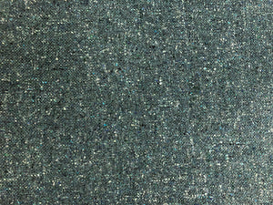 Designer British Wool Linen Mid Century Modern Speckled Steel Blue Teal Green Royal Blue Off White Upholstery Tweed Fabric
