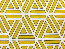 Load image into Gallery viewer, Mill Creek Semmler Sun Yellow White Black Geometric Abstract Cotton Upholstery Drapery Fabric