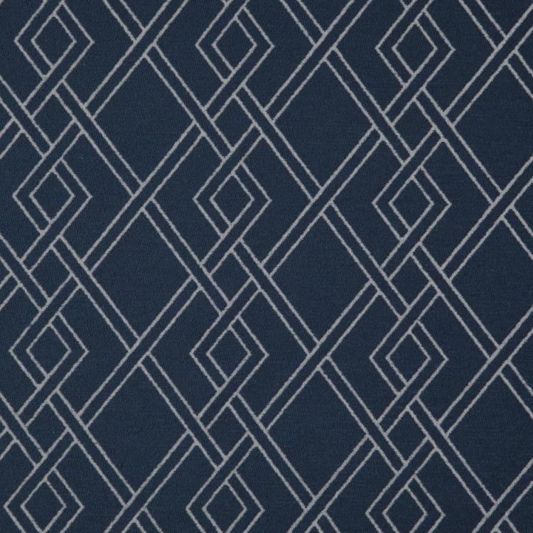 Alton Dark Blue Geometric Upholstery Fabric / Navy