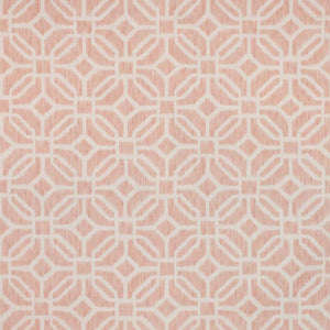 Blush Rose Pink White Geometric Trellis Drapery Fabric / Blush FT14