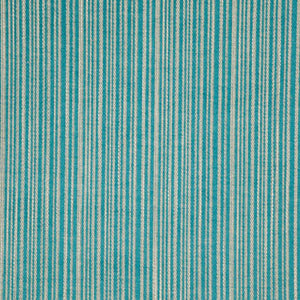 Lummus Turquoise Beige Stripe Upholstery Fabric / Marine