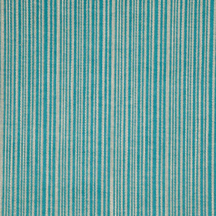 Lummus Turquoise Beige Stripe Upholstery Fabric / Marine