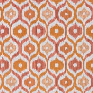 Rio Arriba Orange Coral White Geometric Upholstery Fabric / Mango