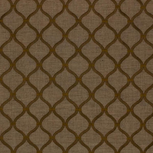 Romesco Trellis Embroidered Brown Geometric Fabric / Toffee